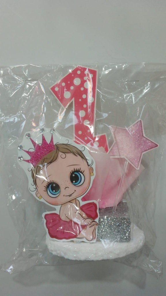 ADORNO BASE DOBLE GIBRE 1er AÑITO BEBA CON CORONA x1u