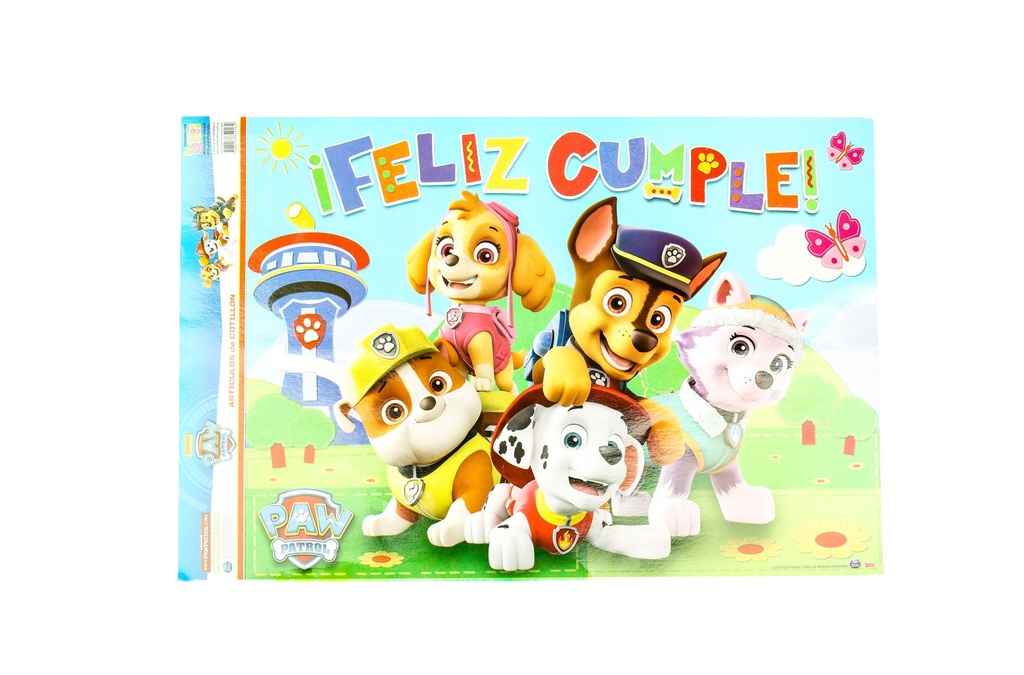 AFICHE FELIZ CUMPLE PAW PATROL x1 C.O