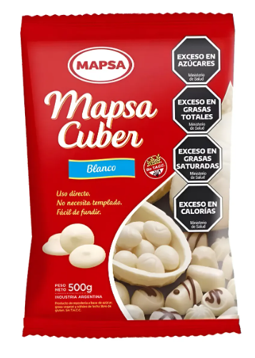 CHOCOLATE MAPSACUBER BOTON BLANCO x500grs (58-86)