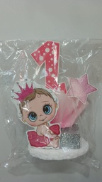 ADORNO BASE DOBLE GIBRE 1er AÑITO BEBA CON CORONA x1u