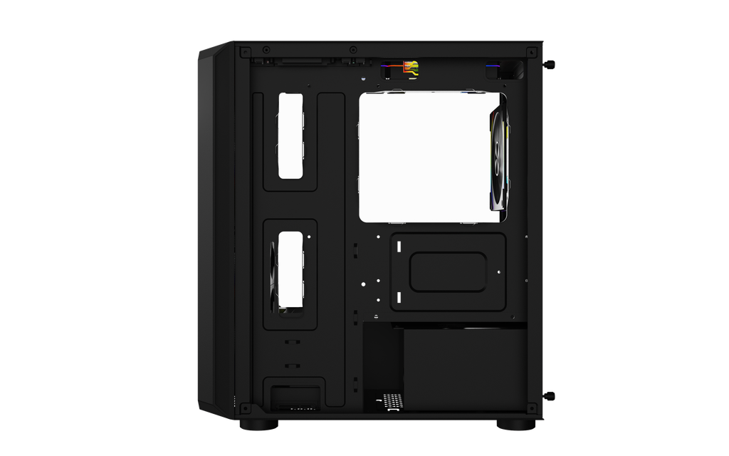 Gabinete SAIKANO Lenga 4 Fans Argb - Frontal en Madera - Vidrio Templado