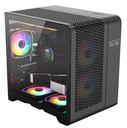 Gabinete SAIKANO XT2 Black - 3Fans Argb - LCD - Mesh Curveado - Vidrio Templado